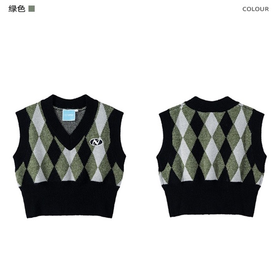 Áo sweater Xiaozhainv dệt kim không tay cổ chữ v phong cách retro Hàn Quốc cho nữ