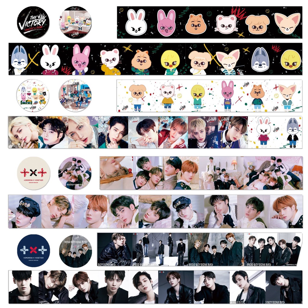 Băng Keo Dán Trang Trí Sổ Tay Họa Tiết Hoạt Hình Nhóm Nhạc Kpop Stray Kids