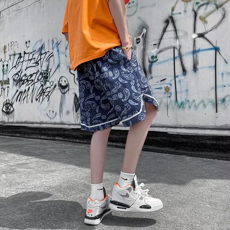 Quần Short Cotton Ống Rộng Thêu Họa Tiết Phong Cách Hip hop Đường Phố Thời Trang Mùa Hè Dành Cho Nam 2022