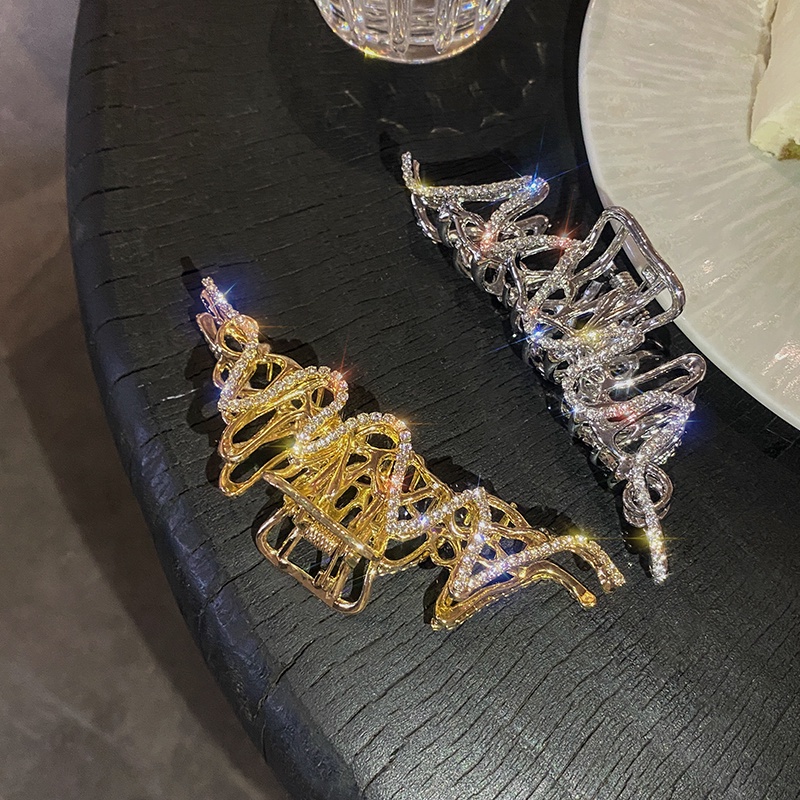 Kẹp tóc kim loại đính đá màu sắc thời trang cho nữ