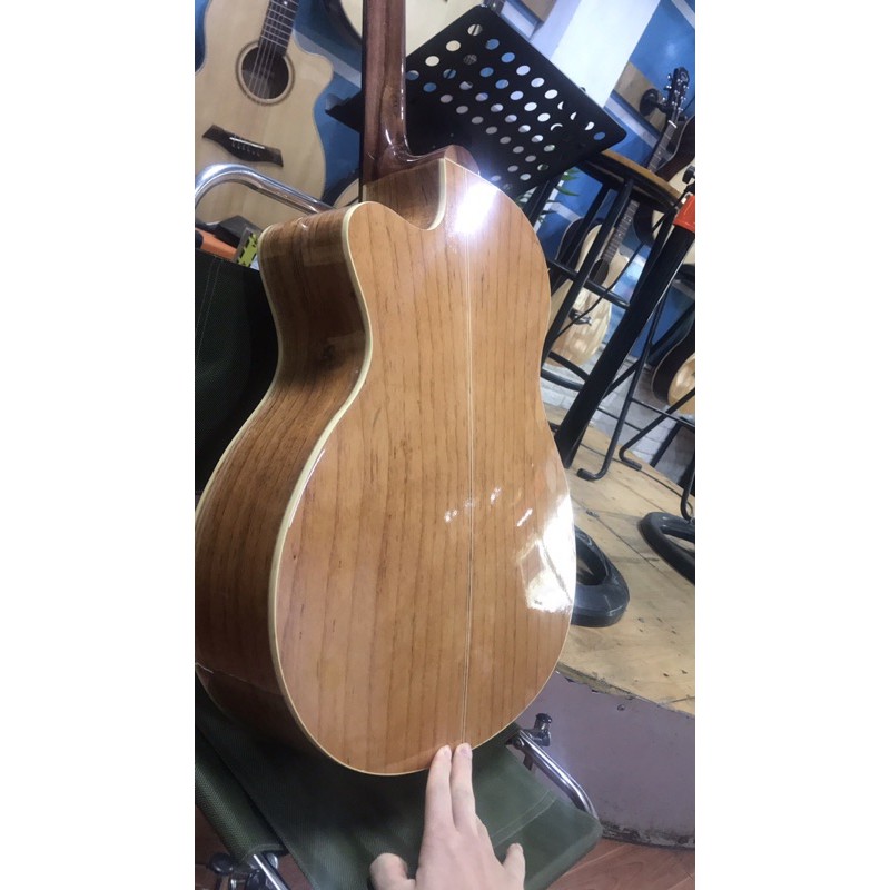 Đàn Guitar Acoustic FullSolid gỗ Hồng Đào, mặt gỗ thông, có ty chỉnh cần cho người muốn tập chơi