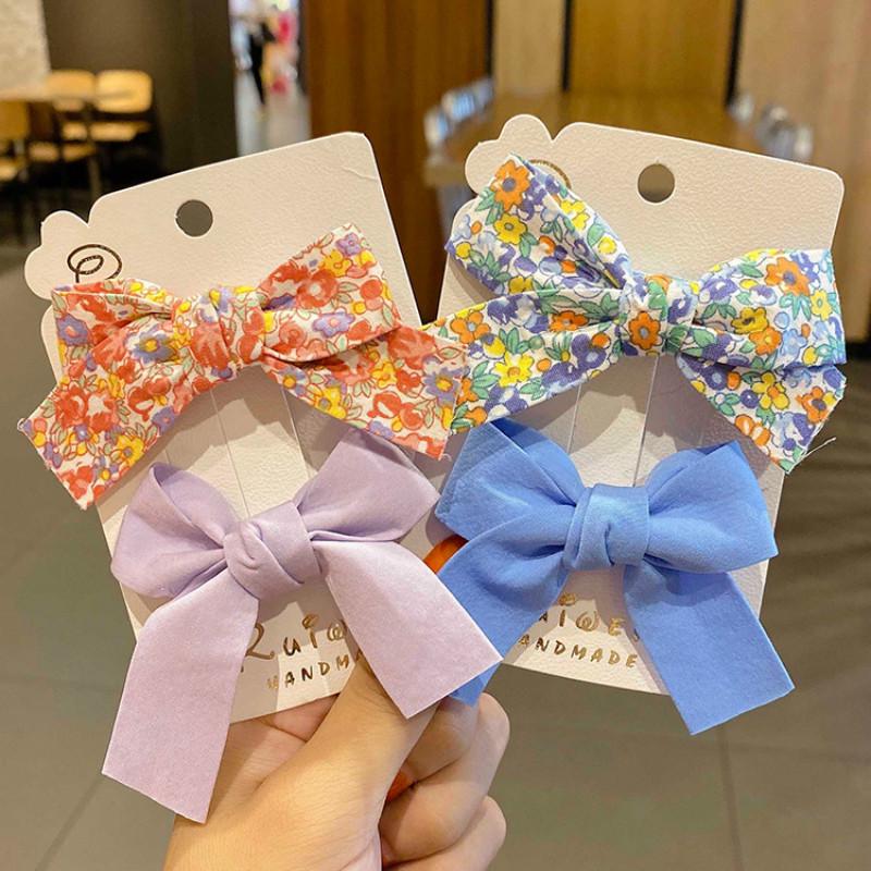 Kẹp Tóc Thời Trang Đính Nơ Họa Tiết Hoa Đáng Yêu Cho Nữ