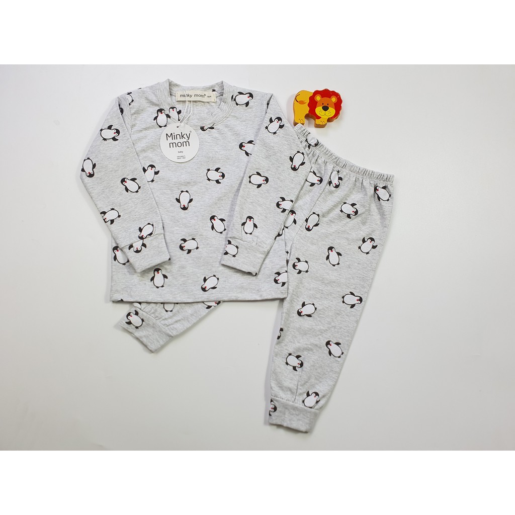 Bộ Dài Tay MINKY MOM COTTON 100% In Hình Toàn Thân Dễ Thương Cho Bé TD-IN17