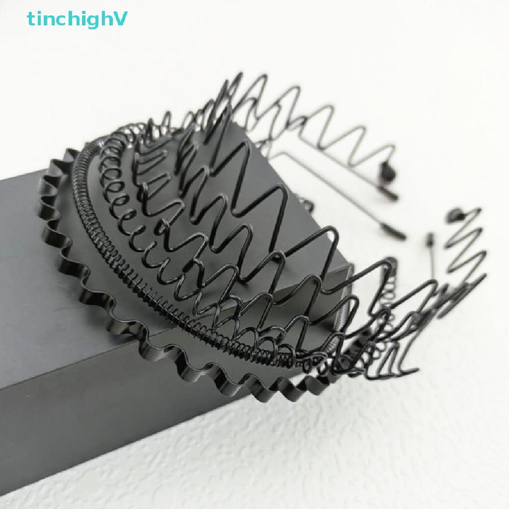 Băng Đô Gợn Sóng Màu Đen Đơn Giản Chống Trượt Co Giãn Dành Cho Nam Nữ