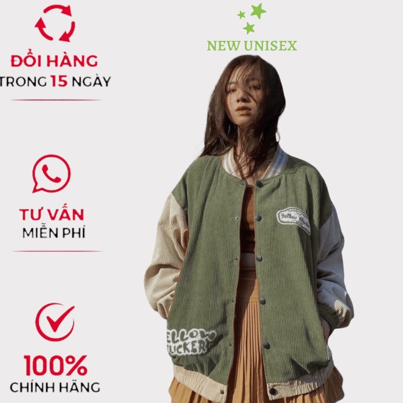 Áo khoác Nhung Gân Cao Cấp Kiểu Chất Dày Dặn In Nổi Chữ Kèm Logo ( Đủ màu+ hình thật ) TP114 [NewUnisex]