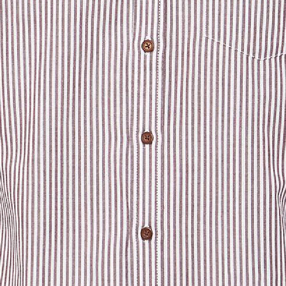 Ninomaxx Áo Sơ Mi Nam dài tay sọc đỏ đô 100% cotton 1908009
