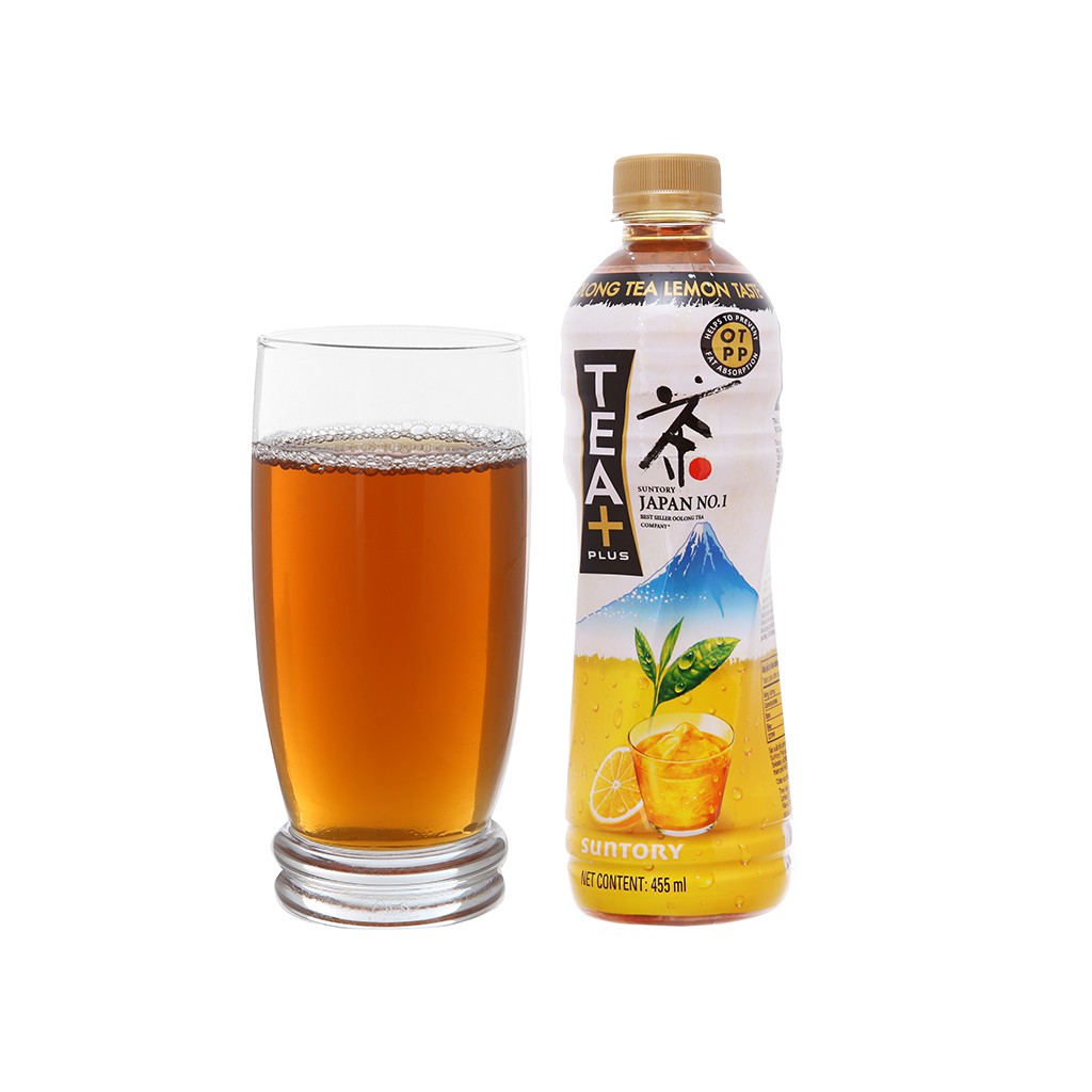 LỐC 6 CHAI TRÀ OLONG TEA PLUS VỊ CHANH 455ML