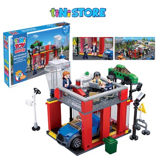 Đồ chơi lắp ráp sáng tạo lego cửa hàng bảo dưỡng ô tô tinitoy 302 mảnh ghép yy741986