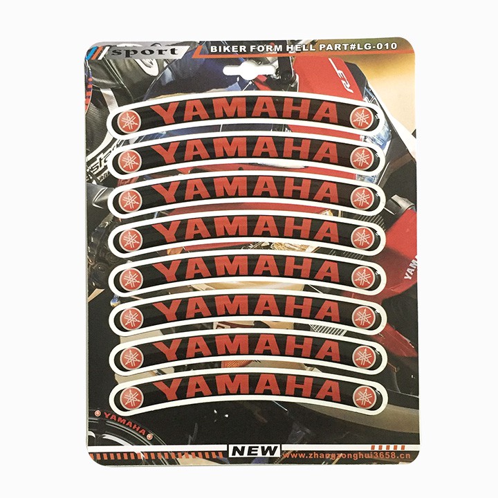 Bộ 08 miếng dán vành xe máy logo các hãng