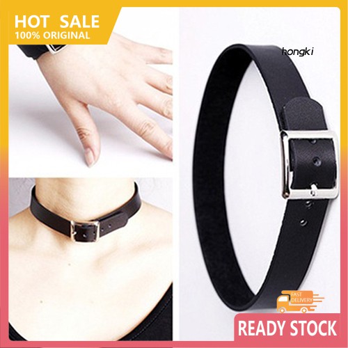 Vòng Cổ Choker Giả Da Đính Đinh Tán Phong Cách Punk Cá Tính Cho Nữ