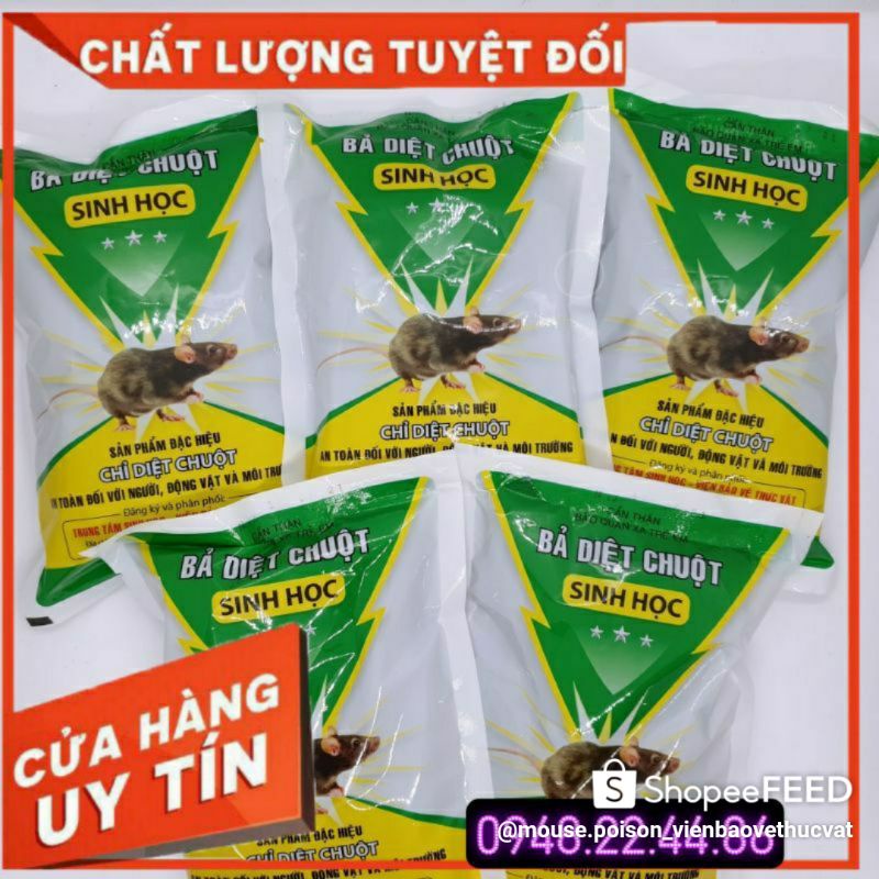 Thuốc diệt chuột sinh học - Viện bảo vệ thực vật (200g- tặng khay đựng bả)