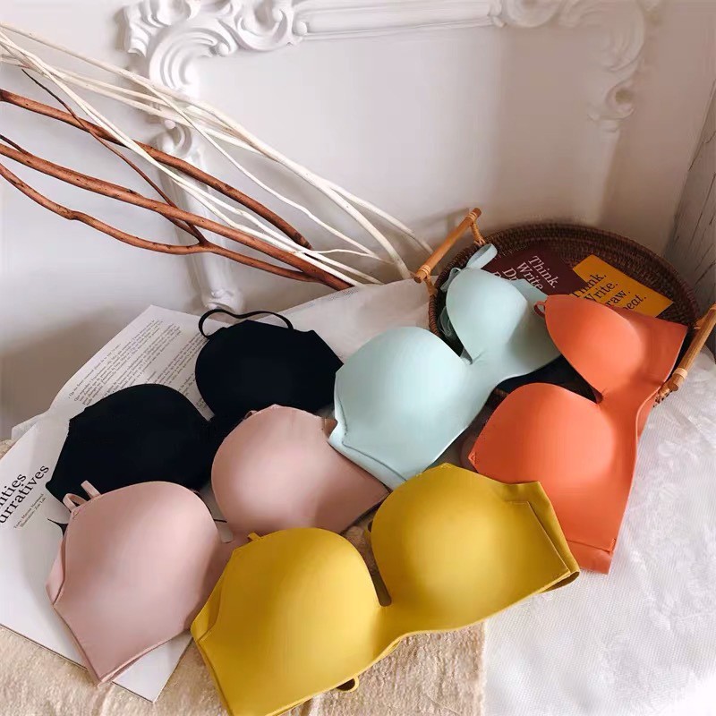 Áo Lót Trơn Đệm Dày  Không Gọng Nâng Ngực Gợi Cảm Chống Hằn Chống Lộ Mỡ Lưng Phong Cách Nhật Bản B435