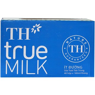 Thùng 12 lóc Sữa TH true Milk Ít Đường hộp 180ml