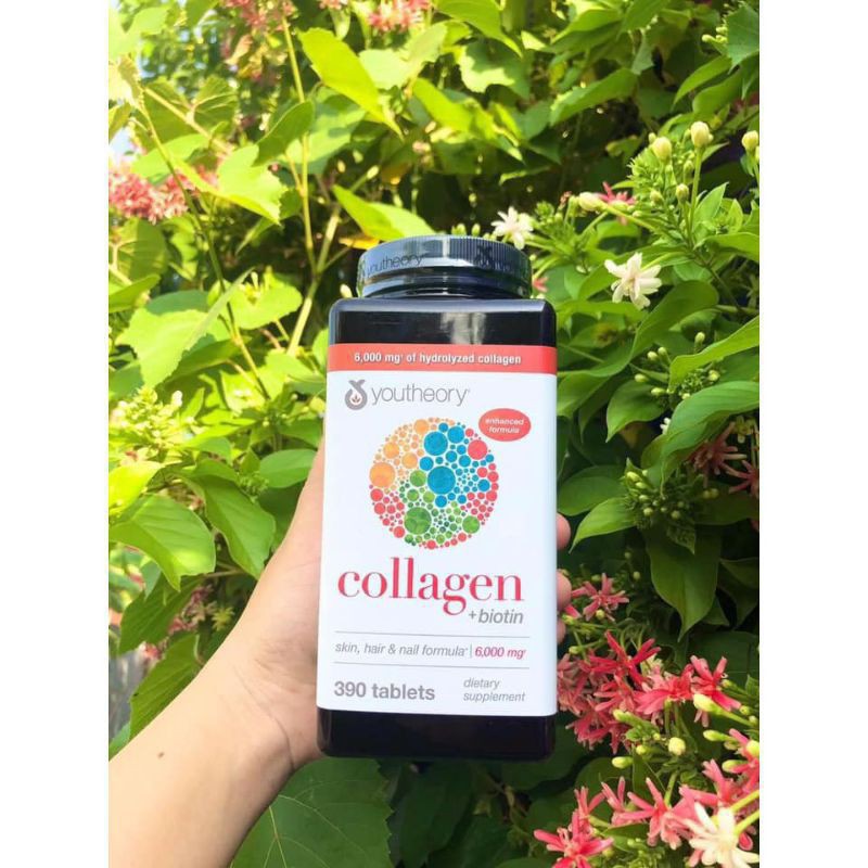 Viên Uống Collagen Youtheory +BIOTIN mỹ 390 viên