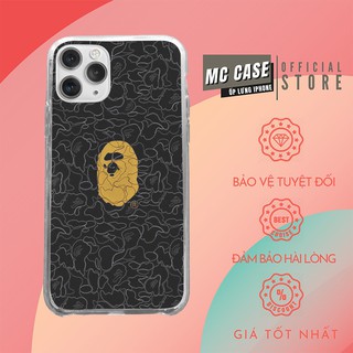 Ốp iphone Bape đen Vàng Vip cho iphone 6/7/8/Plus/X/Xs/XsMax/Xr/11/Pro/12Mini/12 PROMAX BAPPOD00100