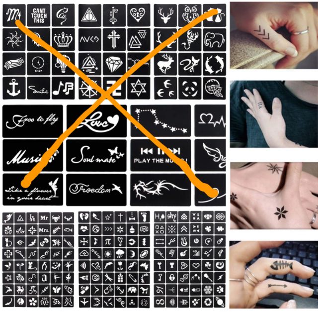 48 hình khuôn mẫu vẽ Henna ( size nhỏ)