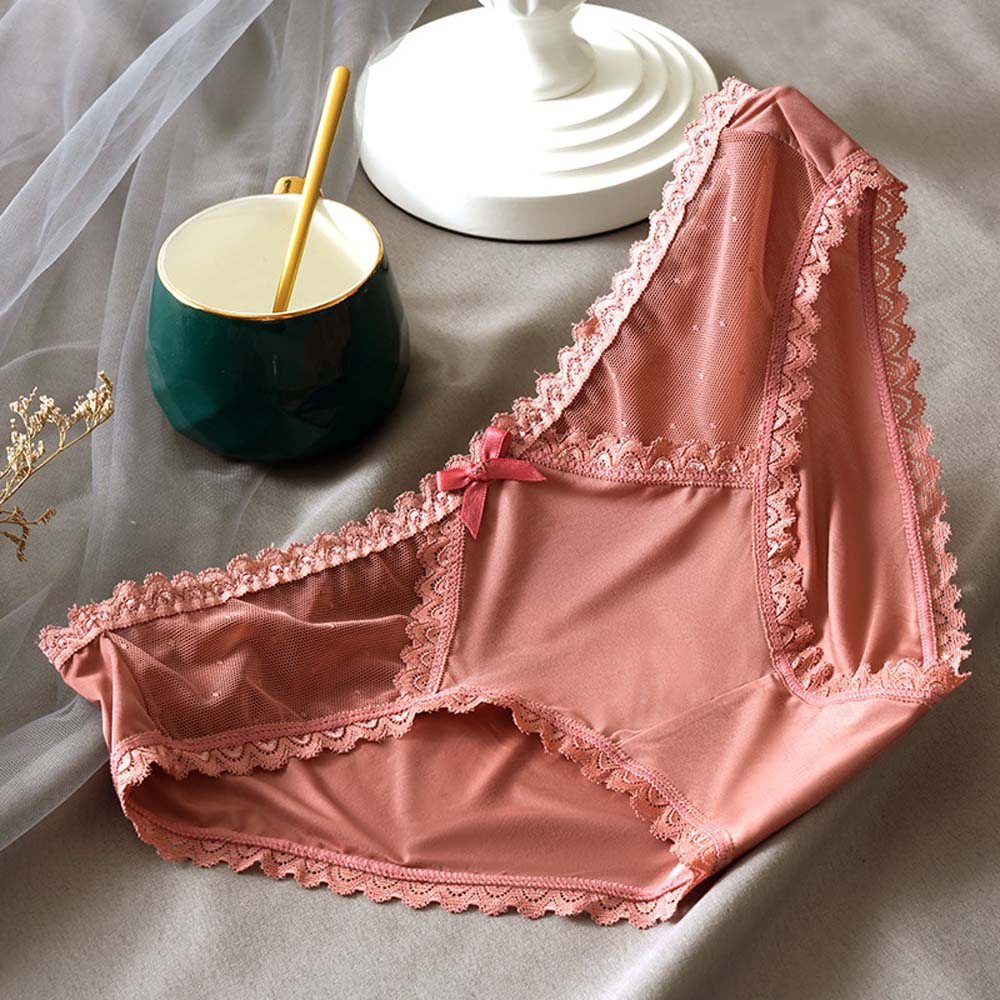 Quần Lót Cotton Phối Ren Không Đường May Quyến Rũ Dành Cho Nữ