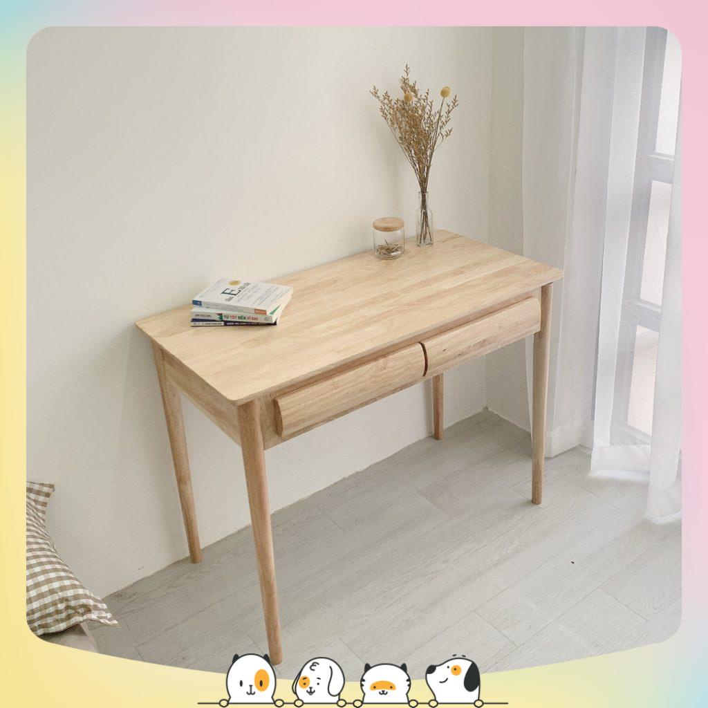 Bàn Làm Việc 2 Ngăn Gỗ Tự Nhiên Chất Lượng Xuất Khẩu Bảo Hành 12 Tháng- Tabletien2821998