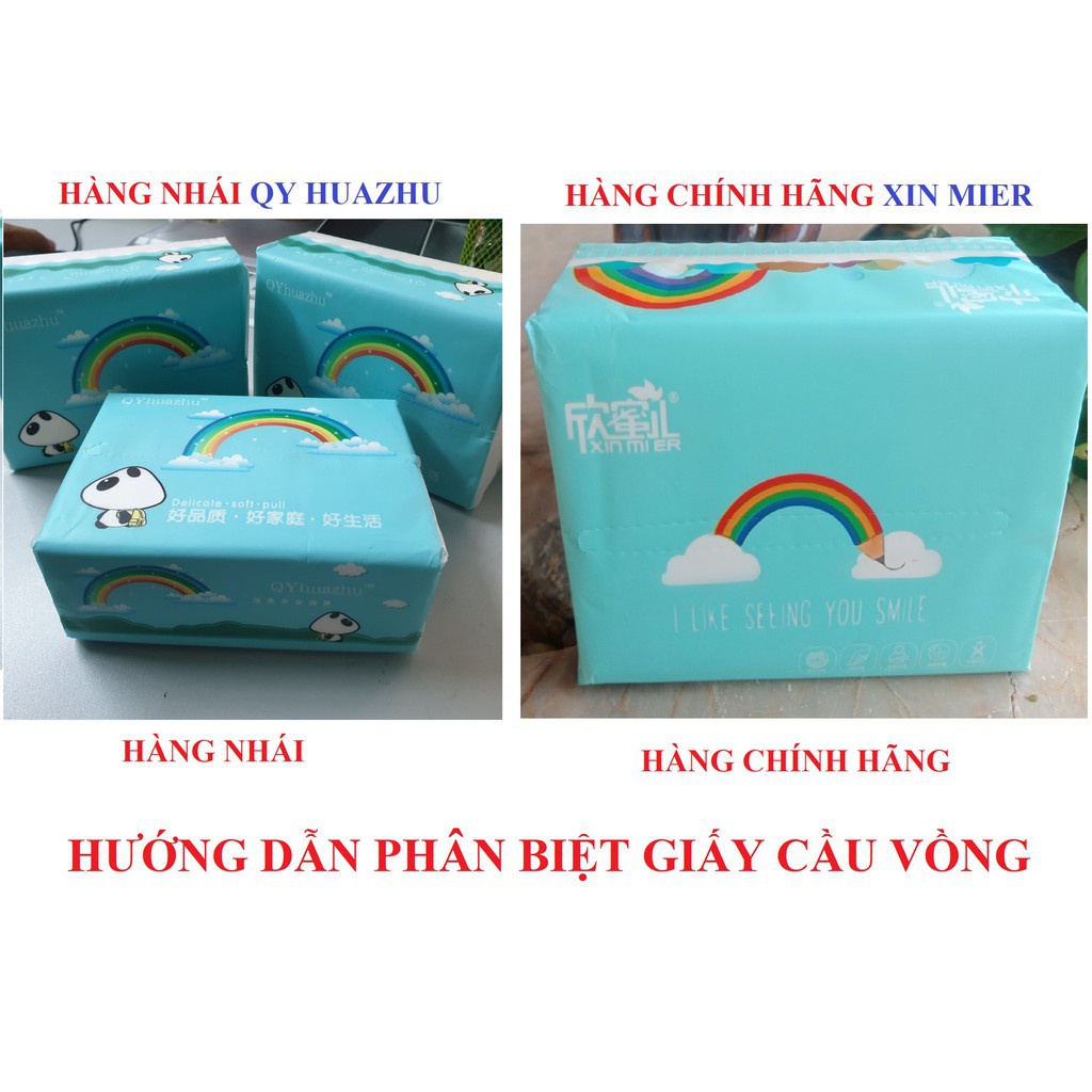 GÓI GIẤY LAU MIỆNG XIN MIER HAY GIẤY ĂN CẦU VỒNG 1 THÙNG TO