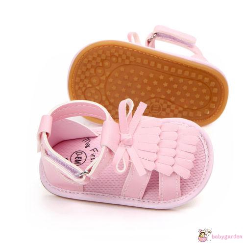 Giày sandal da PU đính nơ dễ thương cho bé gái