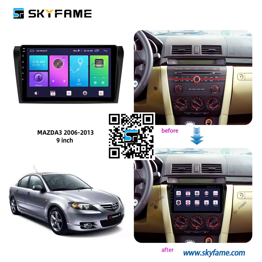 Mặt dưỡng màn hình DVD android 9” 10” MAZDA 3  2004 2005 2006 2007 2008 2009 2010 2011 2012 2013 2014 2015