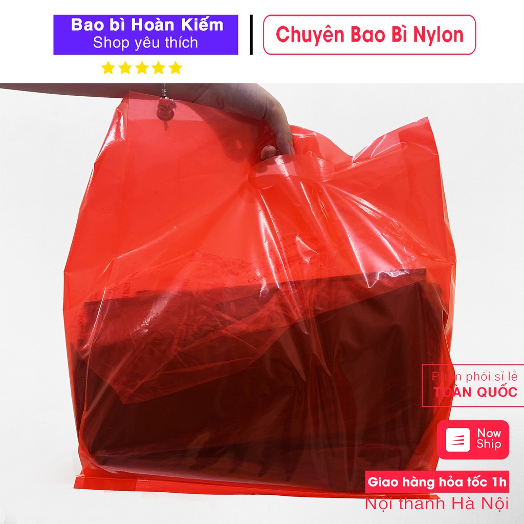 [IN TÚI CHUYÊN NGHIỆP] 1kg Túi Nilong HD Đỏ Bóng Dai Đựng Quần Áo Shop, Túi HD PE Đỏ Loại 1