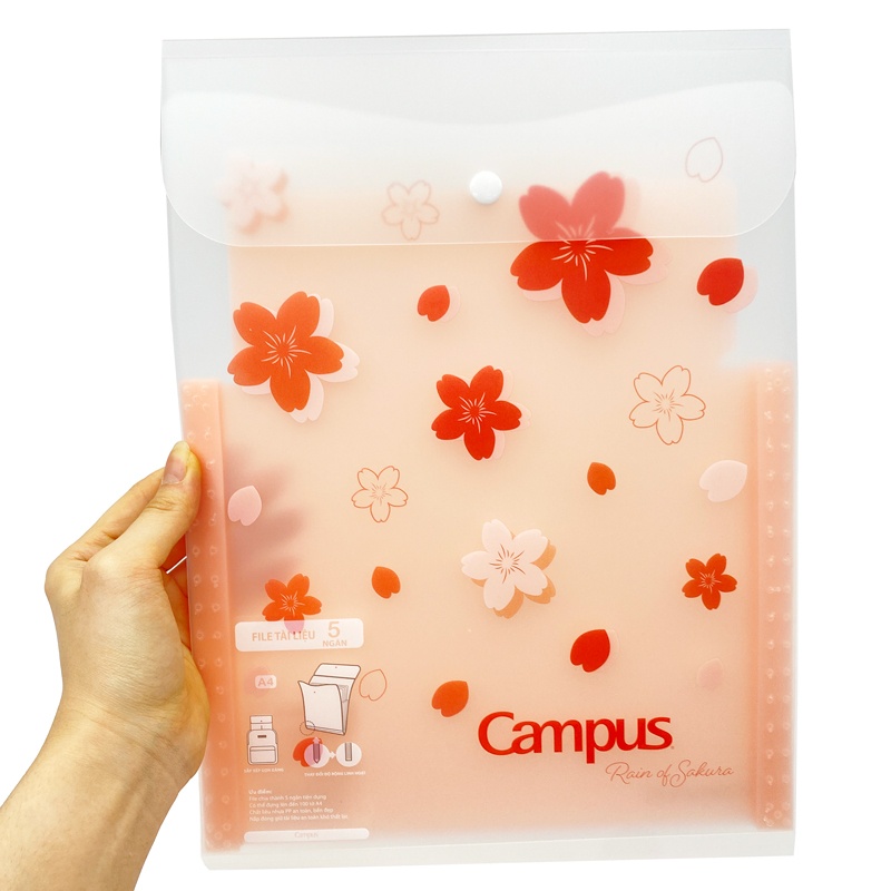 File Tài Liệu Đứng Campus 5 Ngăn DF-5Y-SKR - Màu Hồng Cam