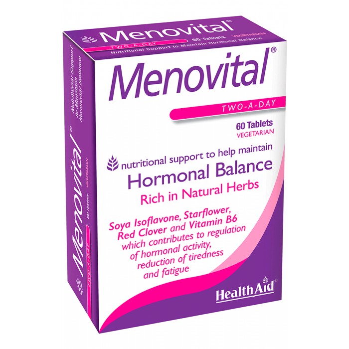Healthaid Menovital - Giúp cân bằng nội tiết tố, tăng cường sinh lý nữ (hộp 60 viên)