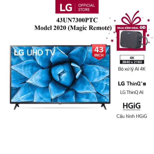 Smart Tivi LG 43 Inch UHD 4K 43UN7300PTC - Model 2020 - Miễn phí lắp đặt