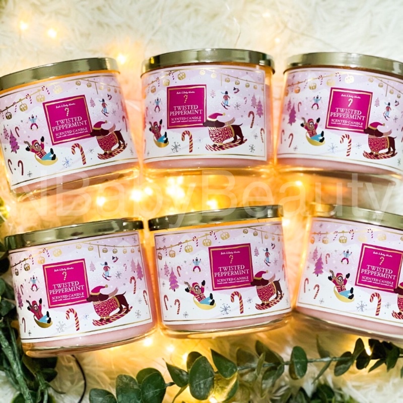 NẾN THƠM 3 BẤC-NẾN THƠM BATH AN BODY WORKS🌷TWISTED PEPPERMINT