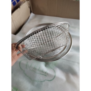 Bộ 3 rổ inox 304 đa năng lỗ lưới nhỏ dày - rổ tròn inox 304 có 3 chân cao ráo nước -