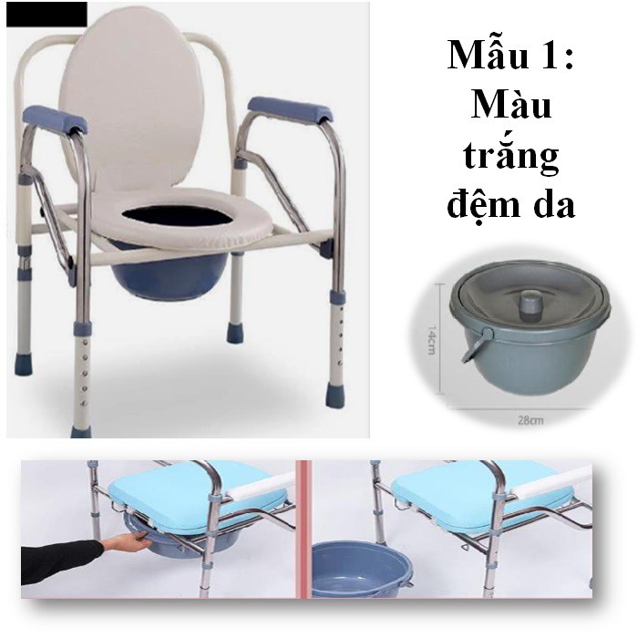 Ghế hỗ trợ đi vệ sinh cho người cao tuổi hoặc bệnh nhân, có thau chứa, sản phẩm y tế mới nhất