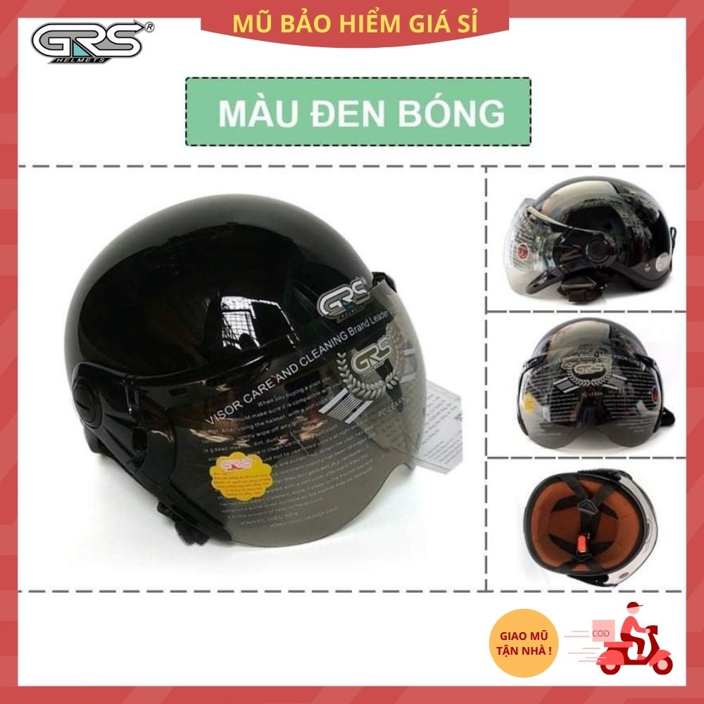 MŨ BẢO HIỂM 1/2 ĐẦU GRS CÓ KÍNH NHIỀU MẦU