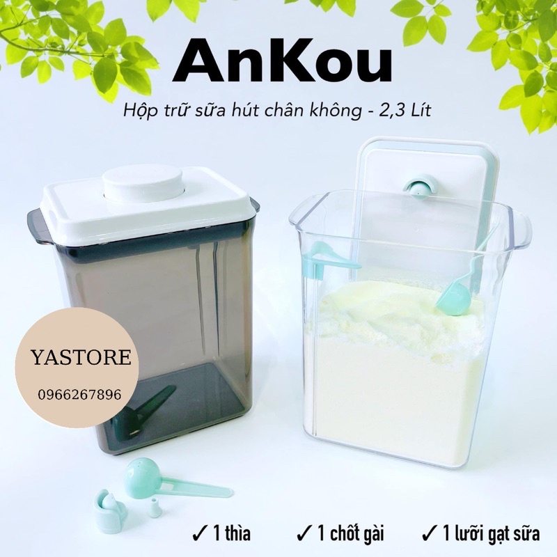 Hộp đựng sữa bột, thức ăn hút chân không chính hãng Ankou