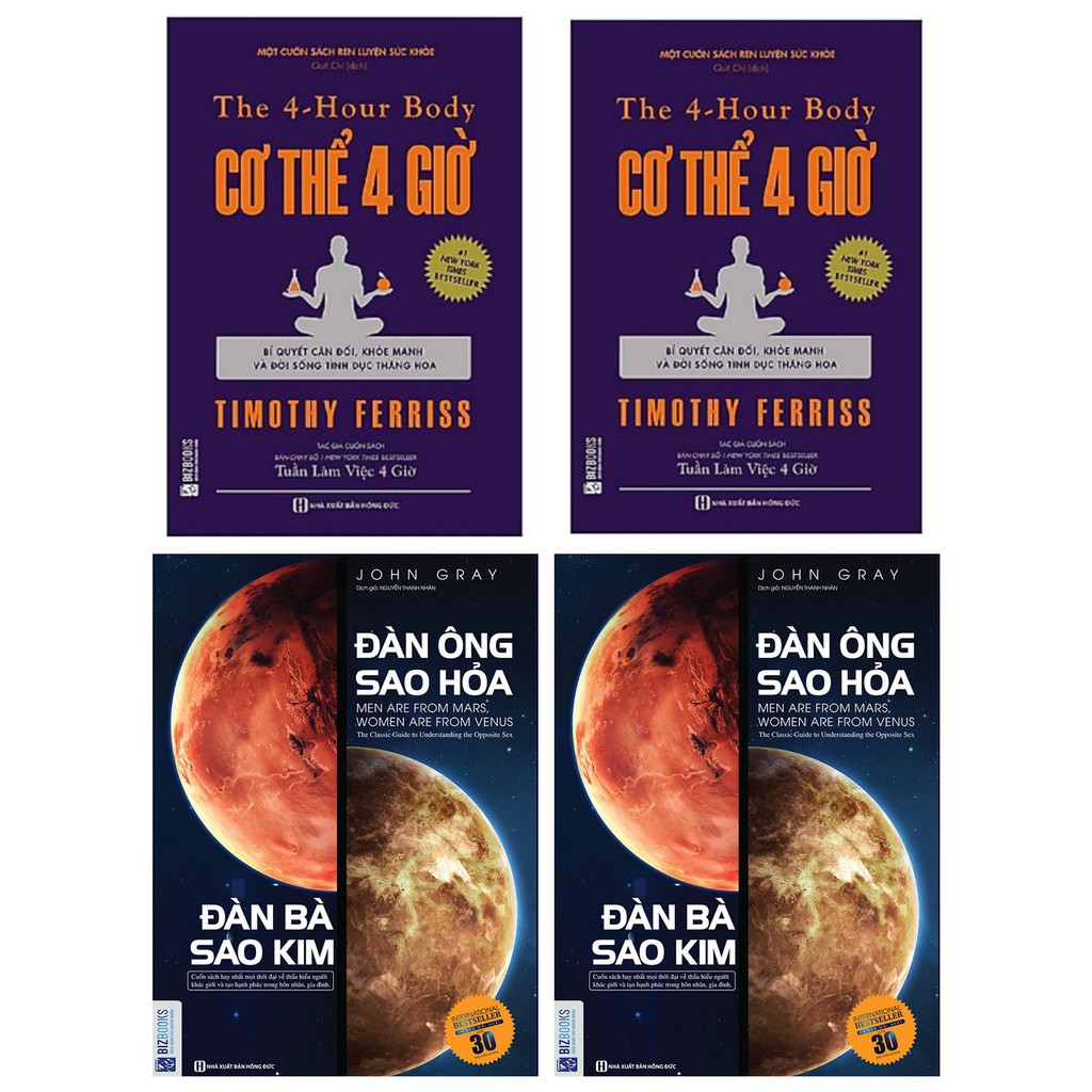 Sách - Combo Để Tình Yêu Còn Mãi Với Thời Gian (Cơ Thể 4 giờ + Đàn Ông Sao Hỏa Đàn Bà Sao Kim)