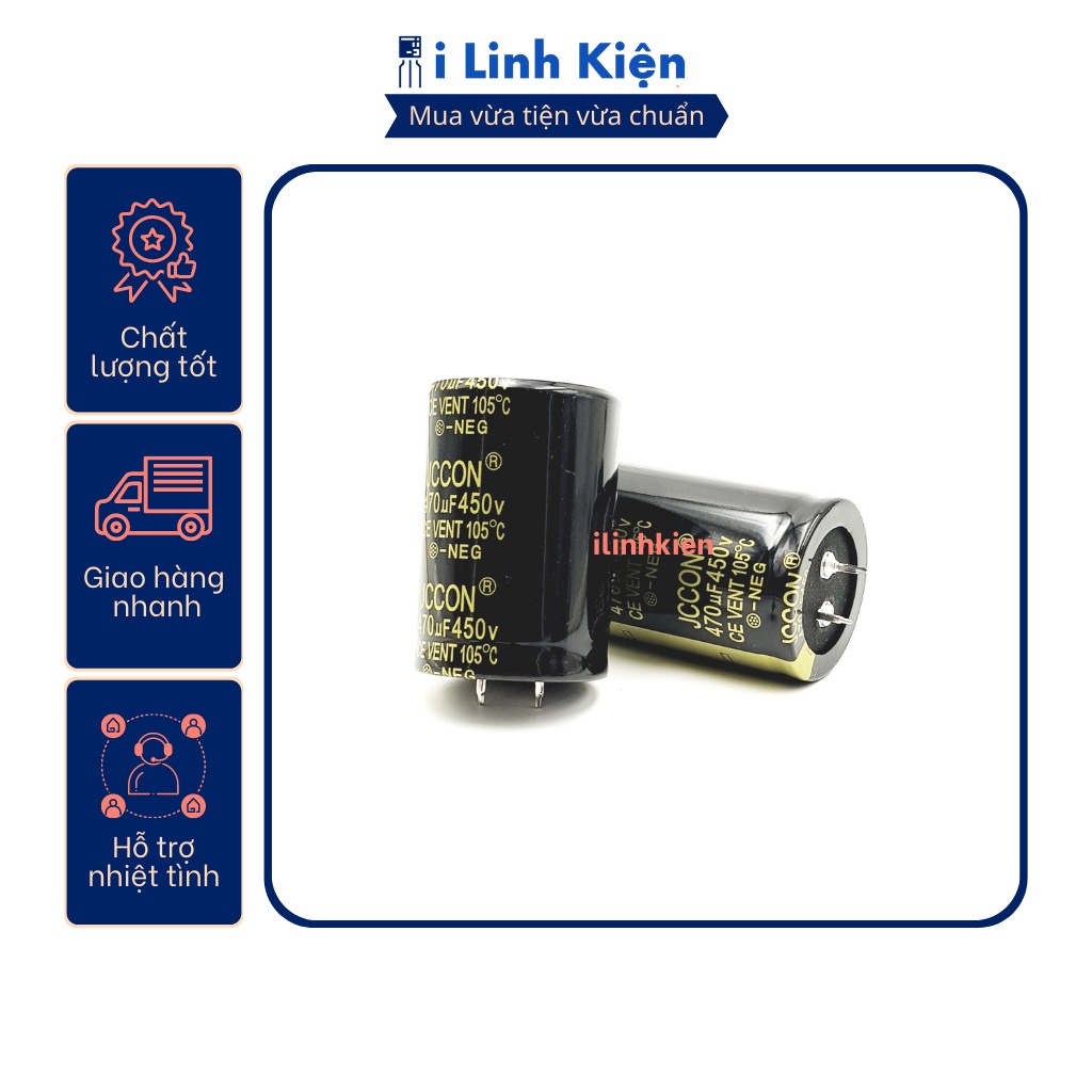 Tụ hóa 450V 470uF 35x50mm chân cứng JCCON Audio