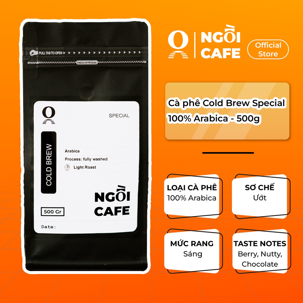 Cà phê COLD BREW Special 100% Arabica Cầu Đất Ngồi Cafe (Dạng hạt và bột xay sẵn)