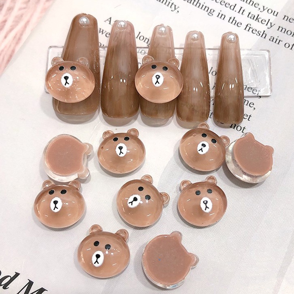 [Hàng mới về] Bộ 5 / 10 phụ kiện trang trí móng nghệ thuật hình chú gấu 3d độc đáo