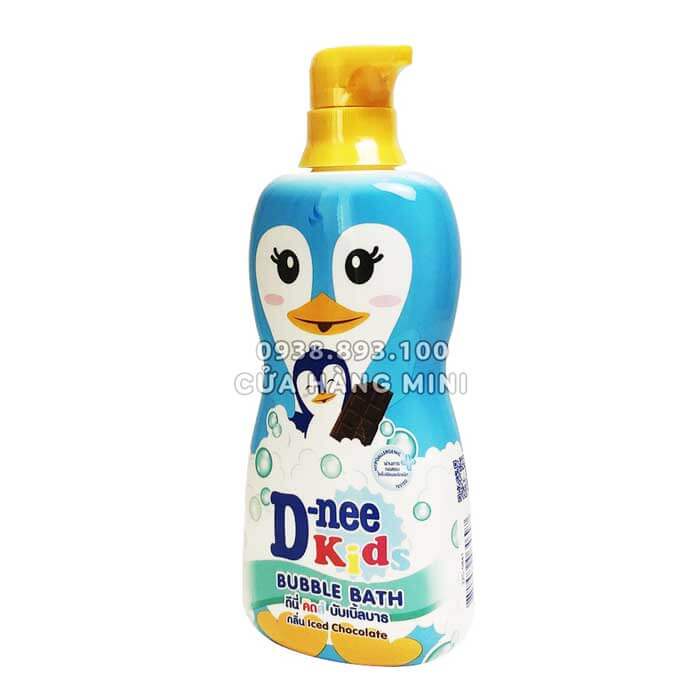 Sữa Tắm Dnee Kids Bubble Bath Hương Socola Đá Hình Chim Cánh Cụt Màu Xanh 400ml