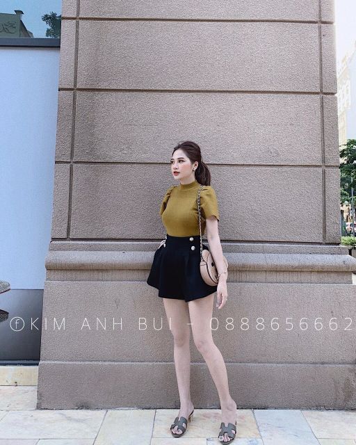 Quần sooc phồng khuy hàng Quảng Châu