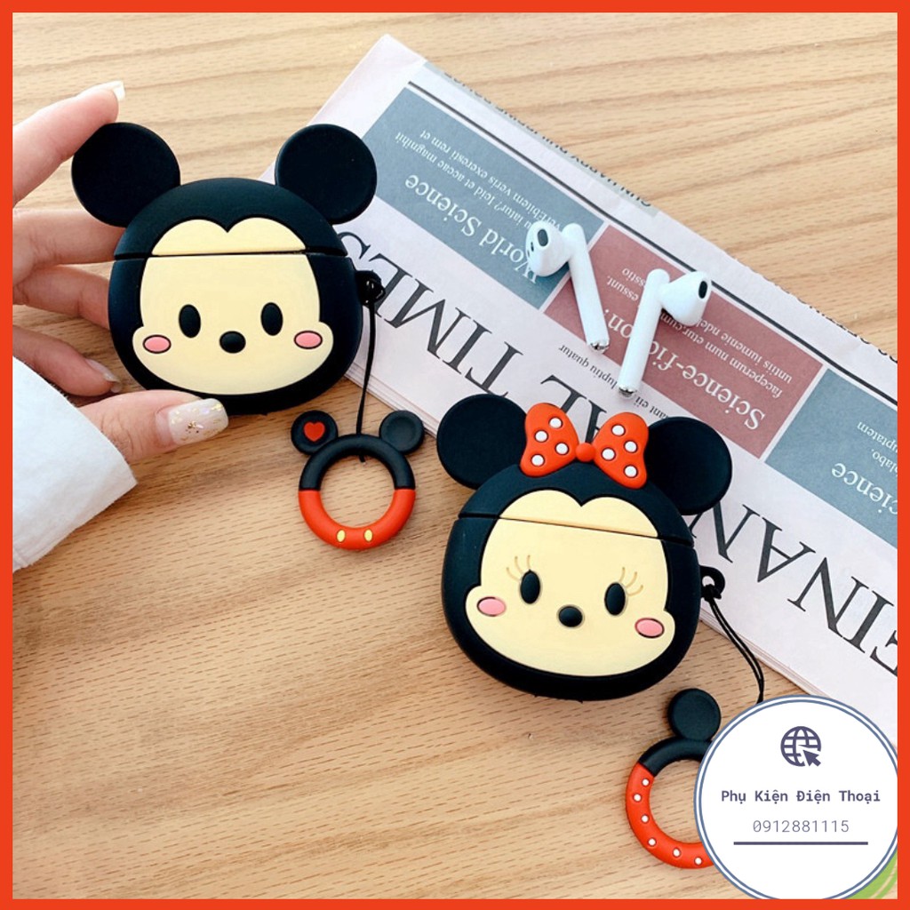 ☘️Tặng kèm móc tay☘️ Case bao airpod silicon 1 2 MICKEY MOUSE - Vỏ bọc đựng tai nghe không dây i11 i12 i100... AirPod