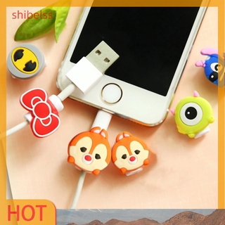 （ʚshibelss）Cartoon Cable Protector Data Line Protective Cover Charging Cable Winder