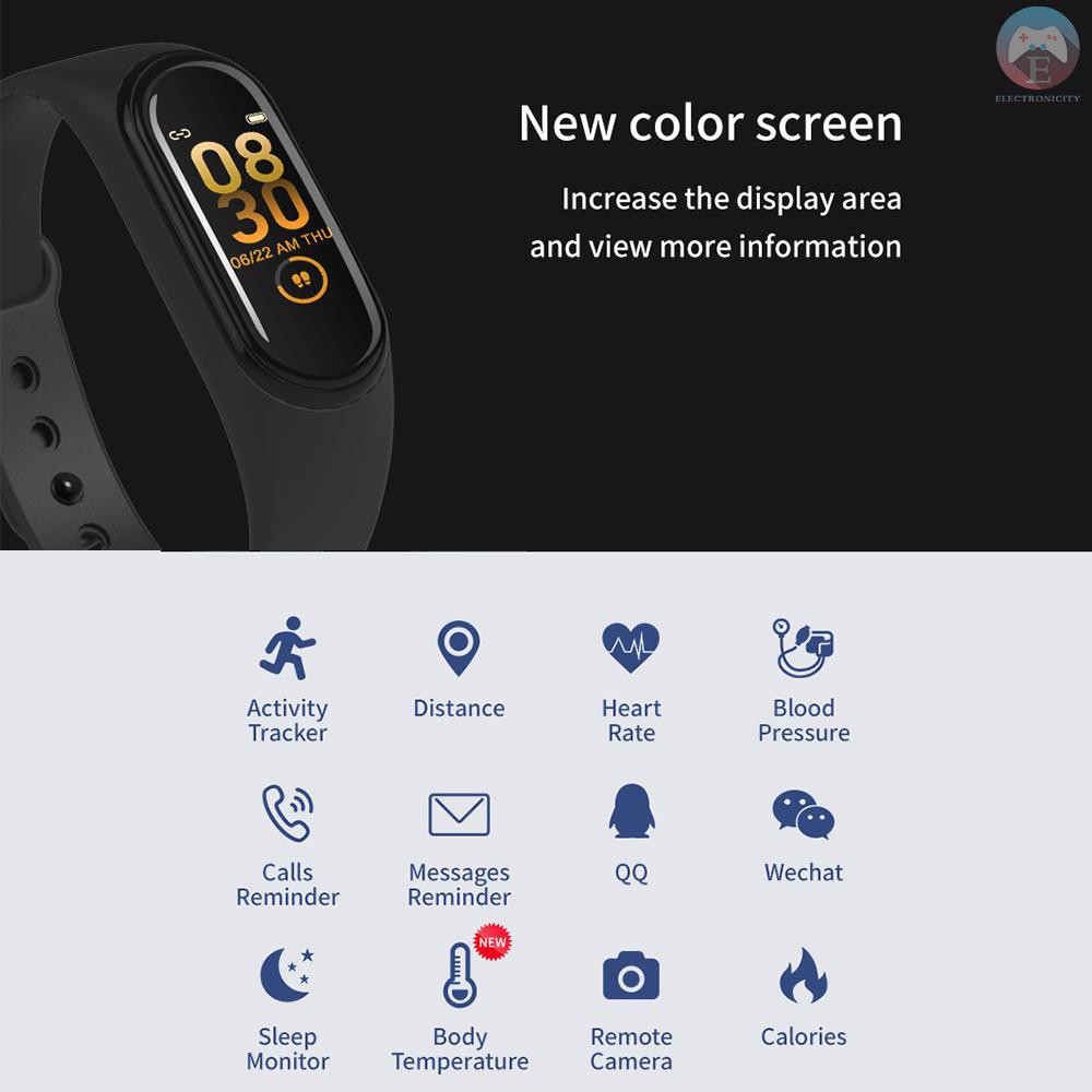 Ê M4 Smart Band Sports Tracker Fitness Bracelet Heart Rate Blood Pressure Sleep Monitor Body Temperature Measure Color Display