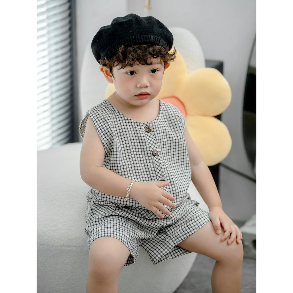 Áo liền quần/ Jumpsuit Bé Trai/ Bé Gái Chất Linen Cao Cấp - ORION OVERALL- JSL003 - SAOLA KIDS CLOTHING