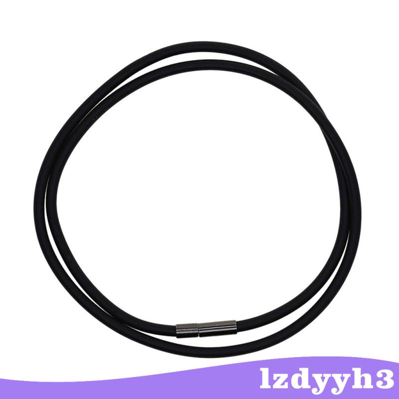Dây Cao Su Đen 3mm Có Khóa Đồng Làm Vòng Cổ Trang Sức 45cm