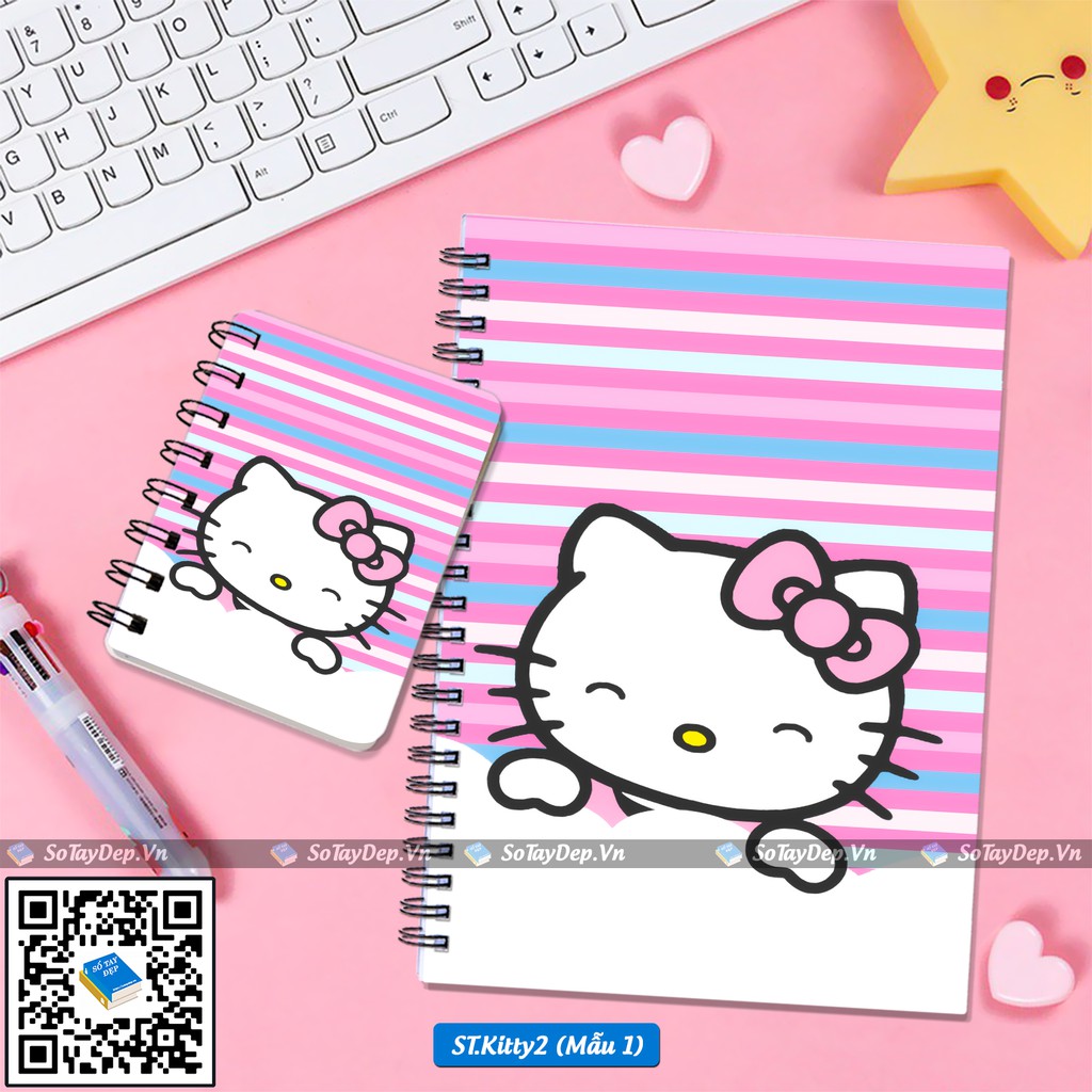 Sổ tay đẹp hình Hello Kitty siêu dễ thương P2, có nhiều mẫu lựa chọn, sổ lớn A5, sổ nhỏ A7 - (MSP: ST.Kitty2 SotaydepVn)