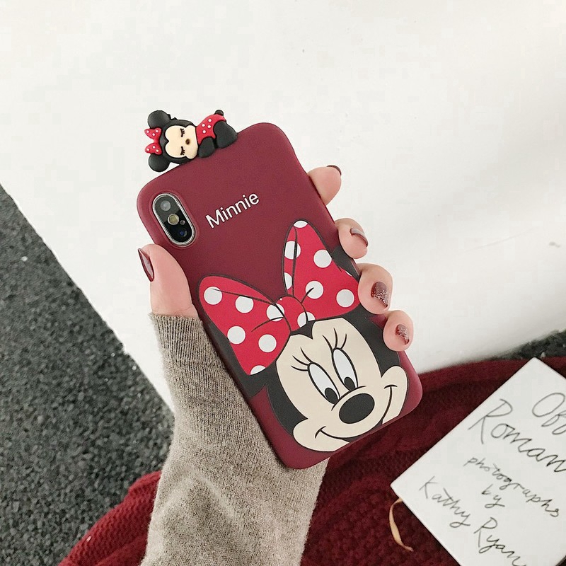 Ốp Điện Thoại Tpu Mềm Hình Chuột Mickey Minnie 3d Cho Iphone 11 Pro Max Xr Xs Max Se2 I6 7 8plus