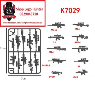 Army minifigures phụ kiện Lính : Vũ khí hiện đại các loại K 7029