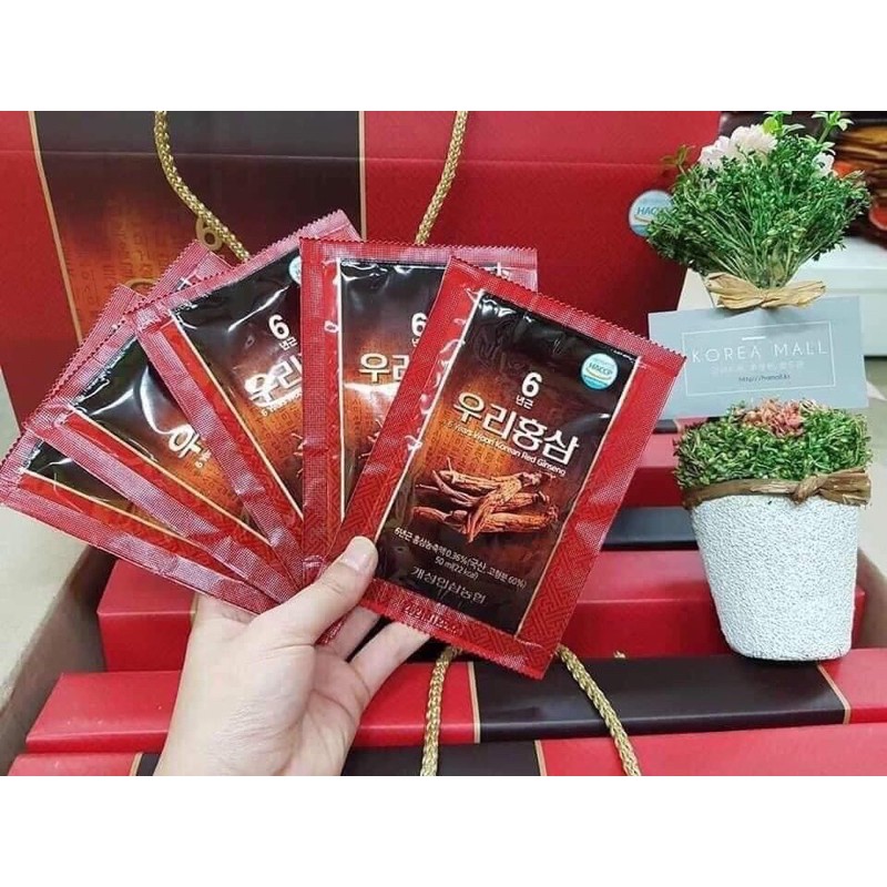 [MẪU MỚI] Nước hồng sâm Nonghyup Woori Hàn Quốc, Hộp 30 gói x 50ml | BigBuy360 - bigbuy360.vn