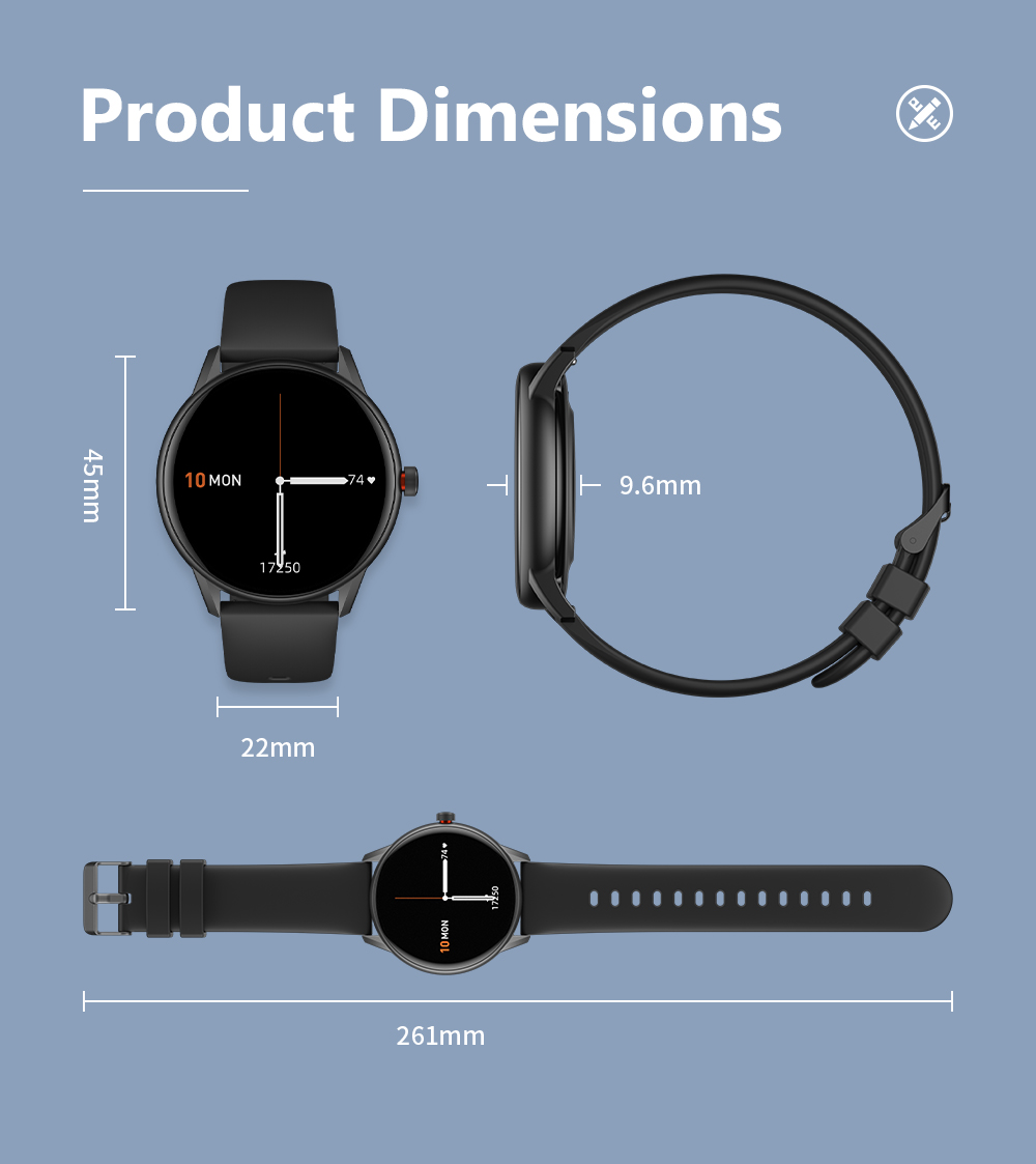 Đồng Hồ Thông Minh Kw06Pro  COBRAFLY 1.28 Inch Chống Thấm Nước Ip68 Theo Dõi Sức Khỏe Kèm Phụ Kiện